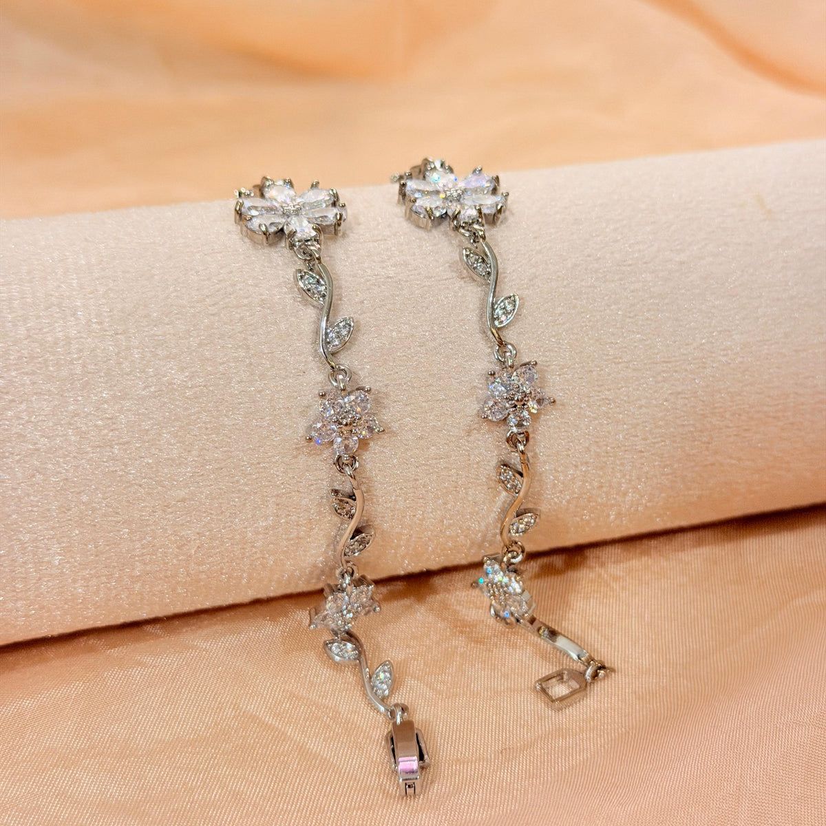 Floral Crystal Bracelets-In 3 Colours