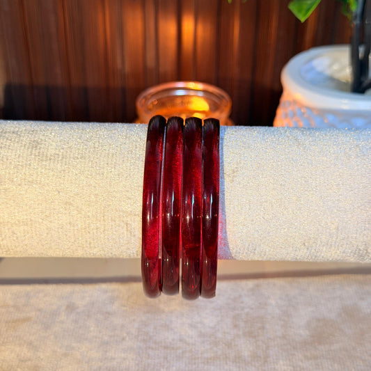 Thick Jelly Glass Bangles set-In Multiple Colours ( 4 Bangles In One Set)