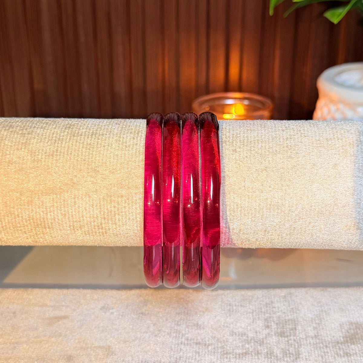 Thick Jelly Glass Bangles set-In Multiple Colours ( 4 Bangles In One Set)