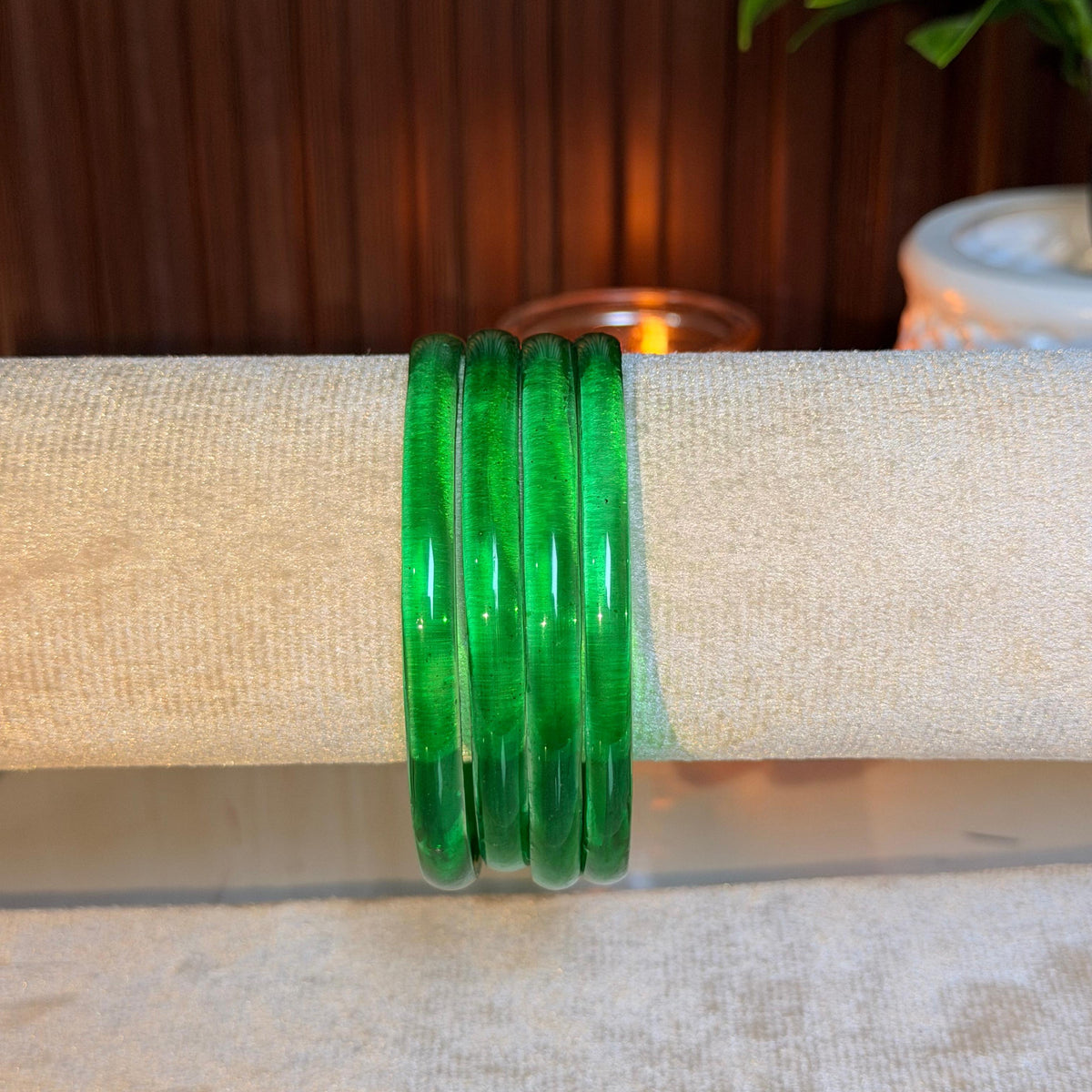 Thick Jelly Glass Bangles set-In Multiple Colours ( 4 Bangles In One Set)