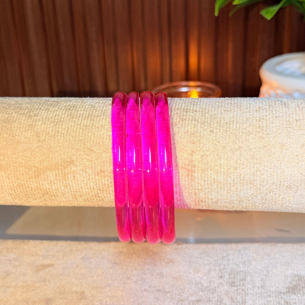 Thick Jelly Glass Bangles set-In Multiple Colours ( 4 Bangles In One Set)