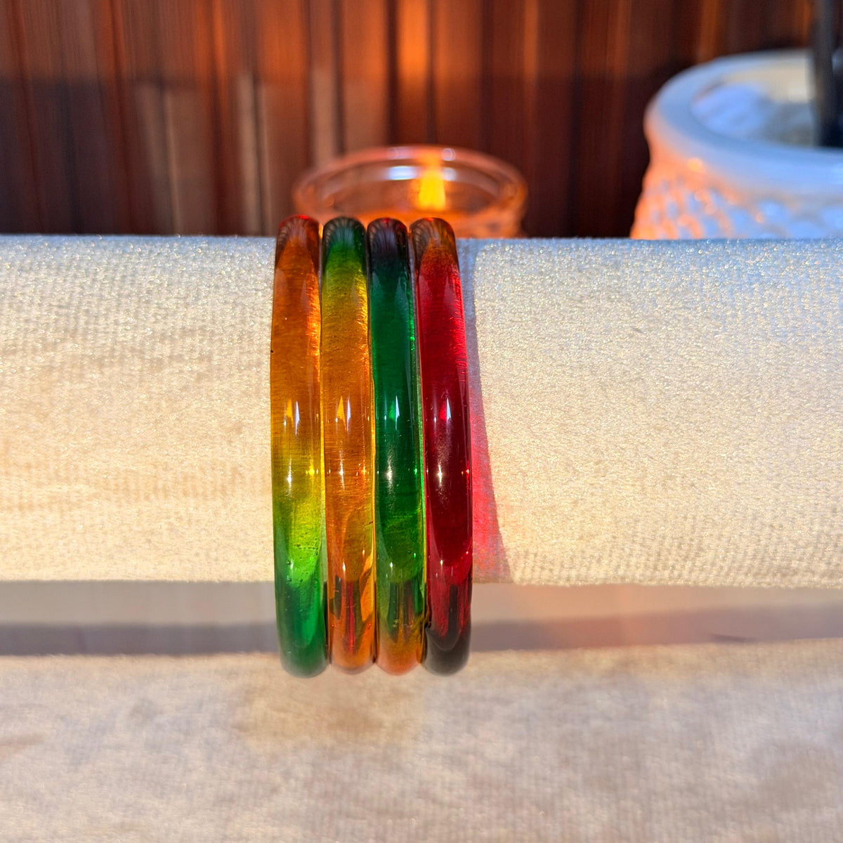Thick Jelly Glass Bangles set-In Multiple Colours ( 4 Bangles In One Set)