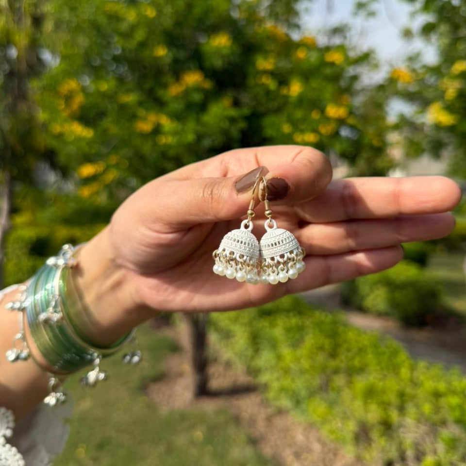 Mini Pearl Jhumka Earrings-multi color available