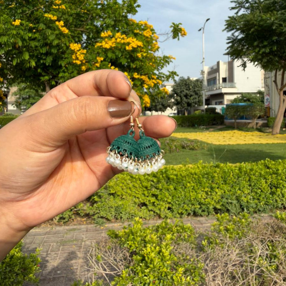 Mini Pearl Jhumka Earrings-multi color available