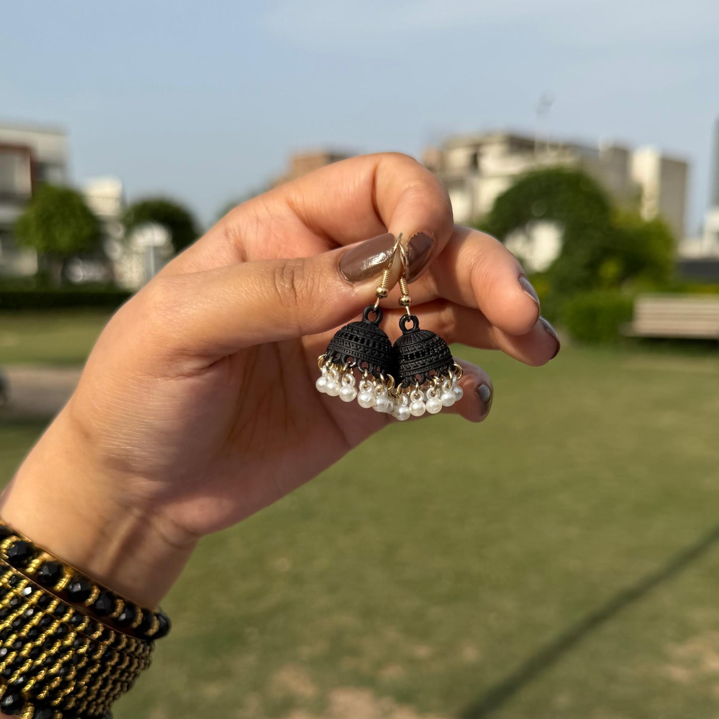 Mini Pearl Jhumka Earrings-multi color available