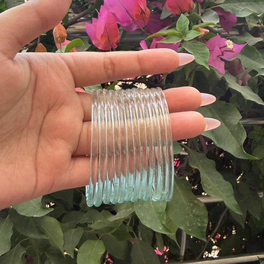 Jelly Glass Bangles Set-In Multiple Colours