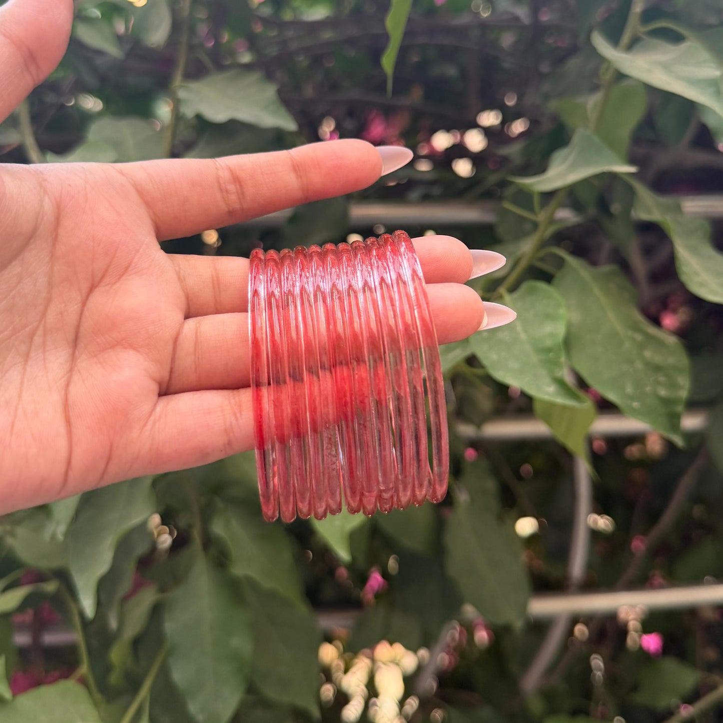 Jelly Glass Bangles Set-In Multiple Colours