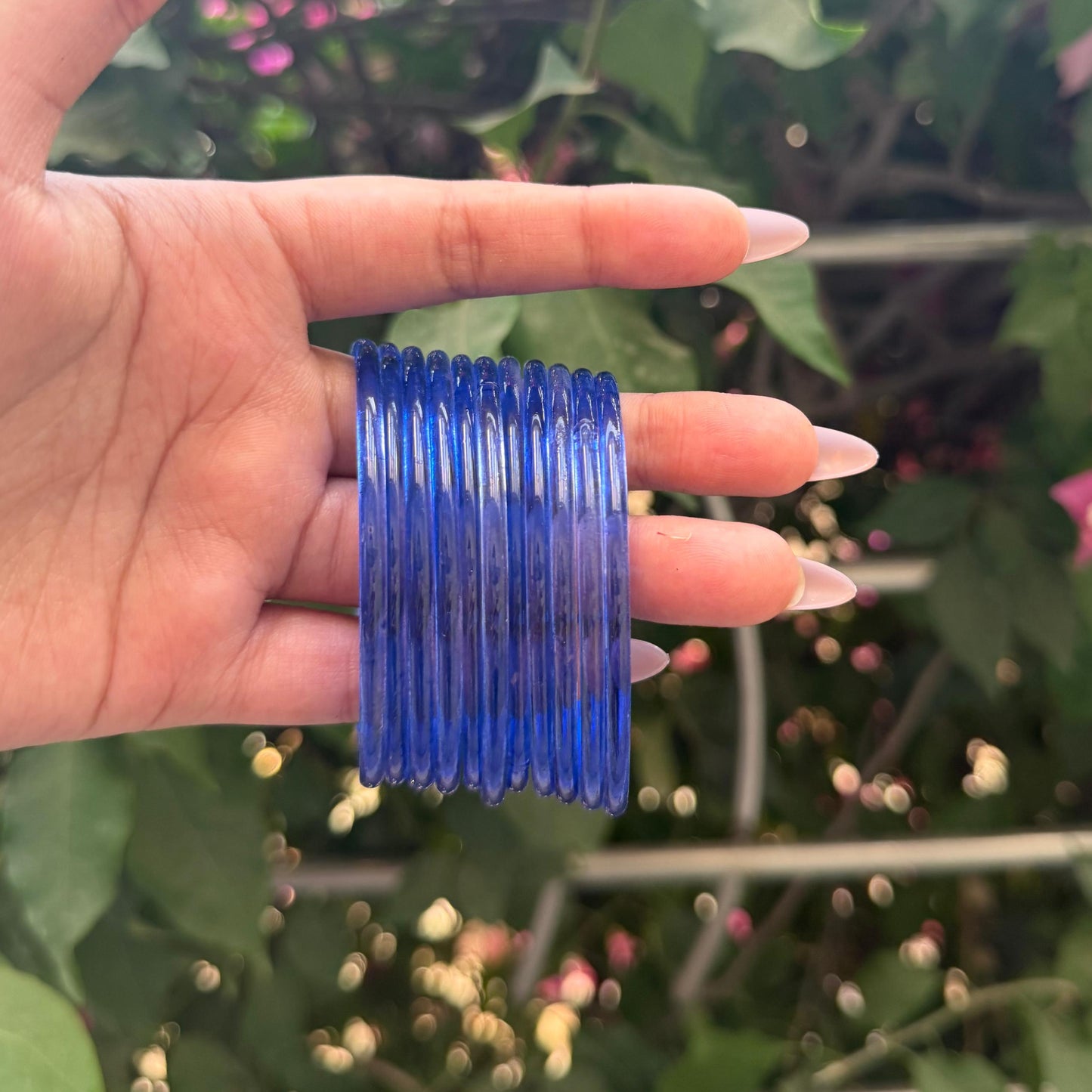 Jelly Glass Bangles Set-In Multiple Colours