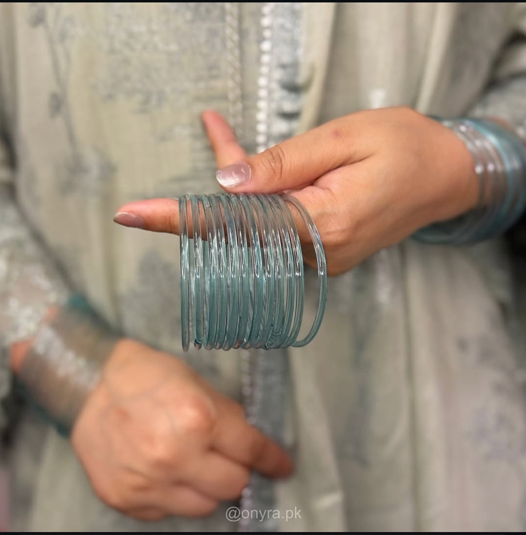 Jelly Glass Bangles Set-In Multiple Colours