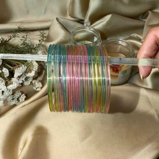 Multi Colour Jelly Glass Bangles-In 2 colours