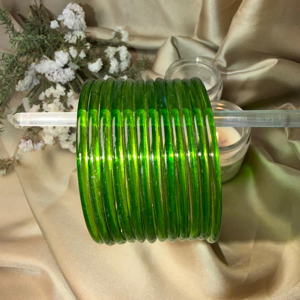 Jelly Glass Bangles Set-In Multiple Colours