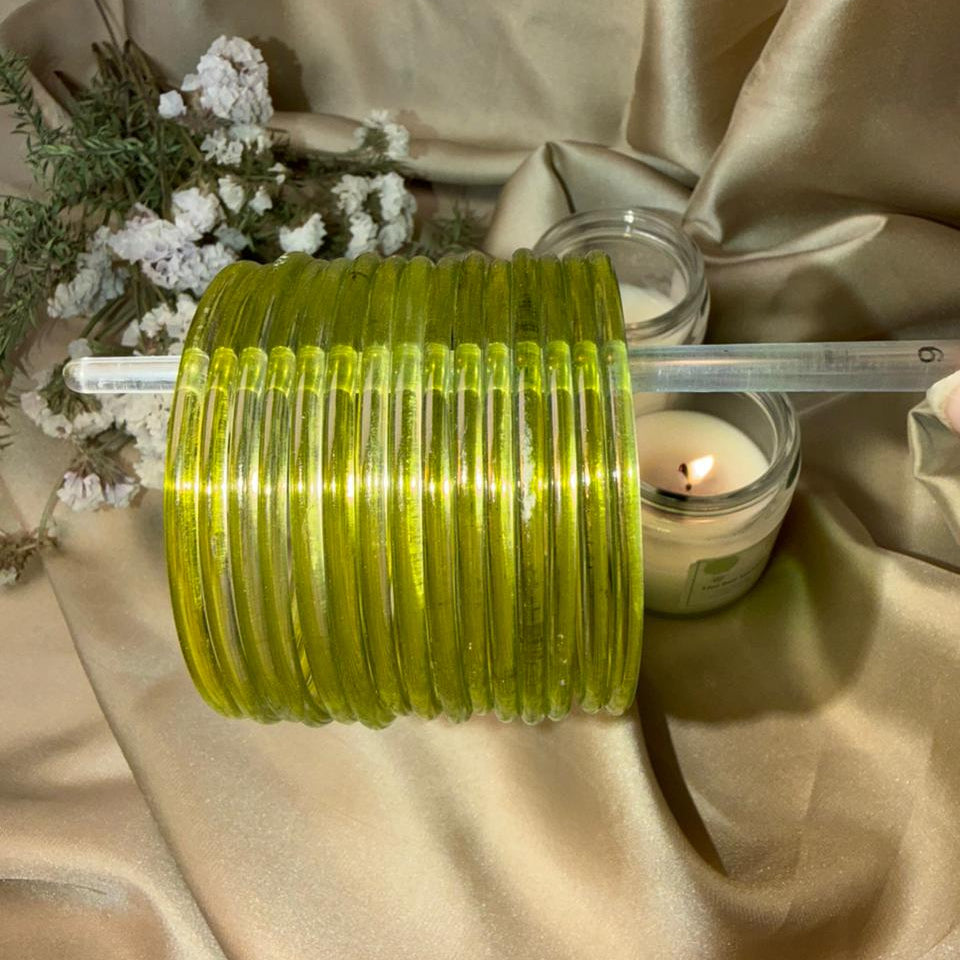 Jelly Glass Bangles Set-In Multiple Colours