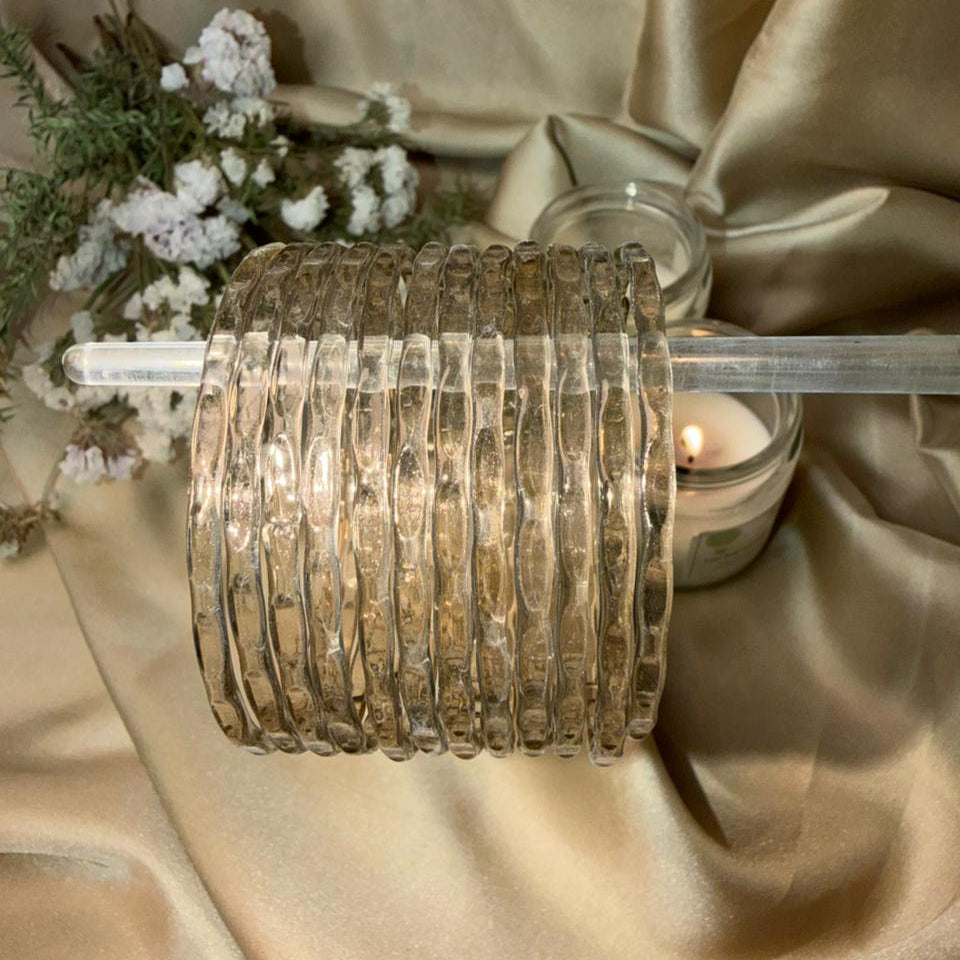 Diamond Jelly Glass Bangles-In Multiple Colours