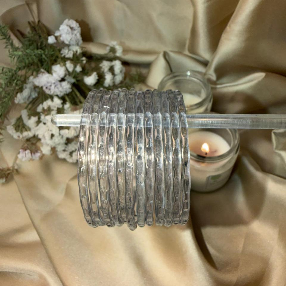Diamond Jelly Glass Bangles-In Multiple Colours