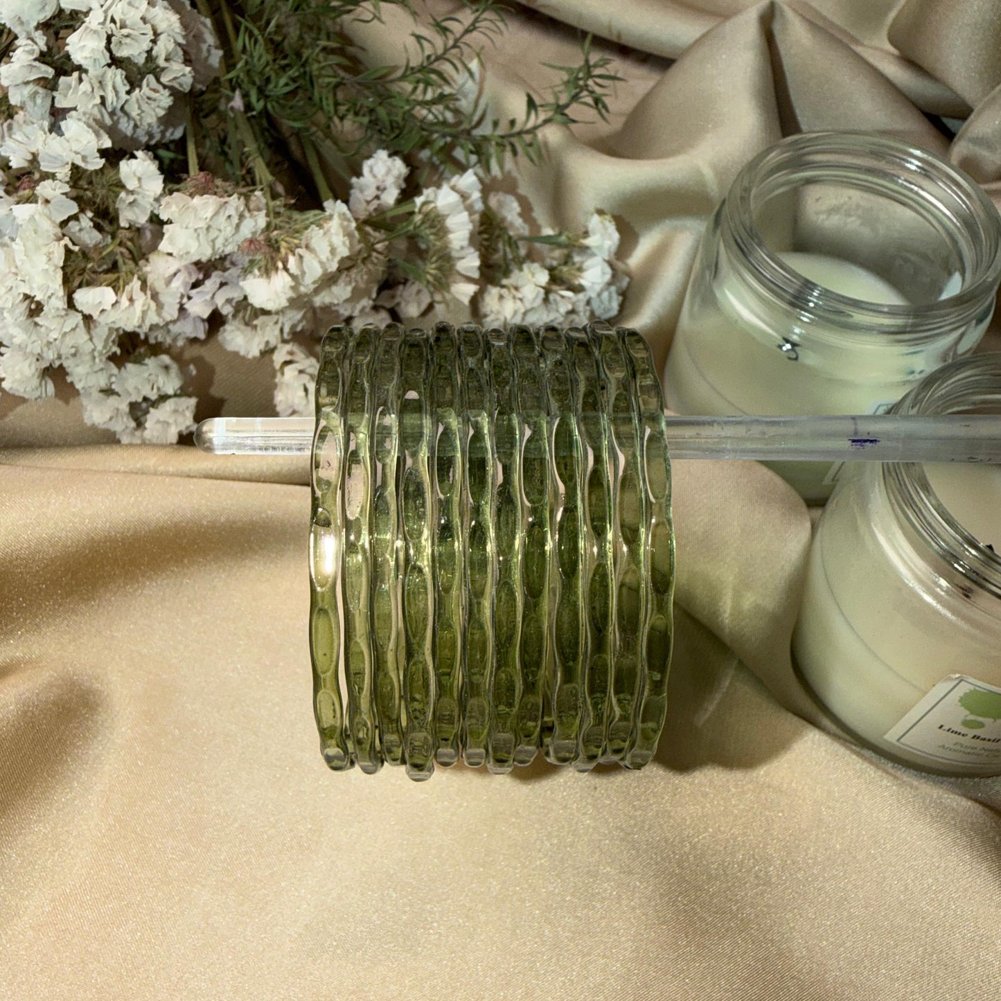 Diamond Jelly Glass Bangles-In Multiple Colours