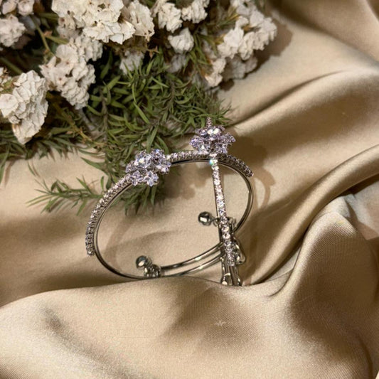 Crystal Bloom Bracelet-Silver
