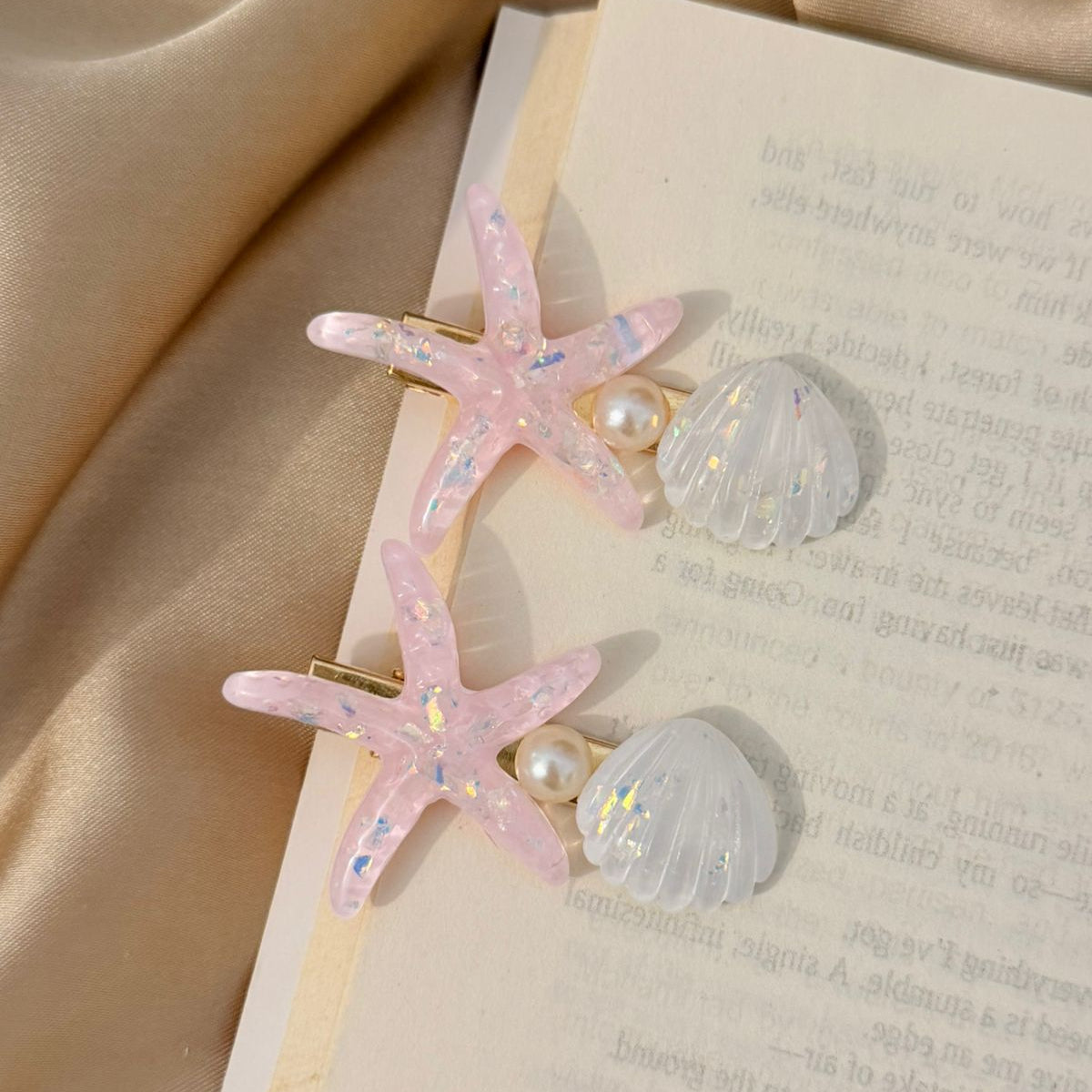 StarFish Pearl Hair Clips