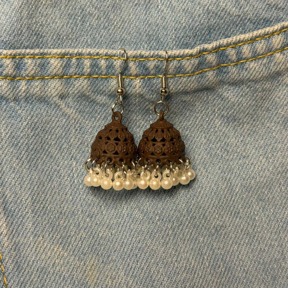 Mini Pearl Jhumka Earrings-multiple color available