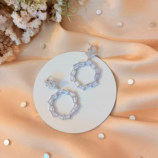 Golden Glow Crystal Hoop Earrings