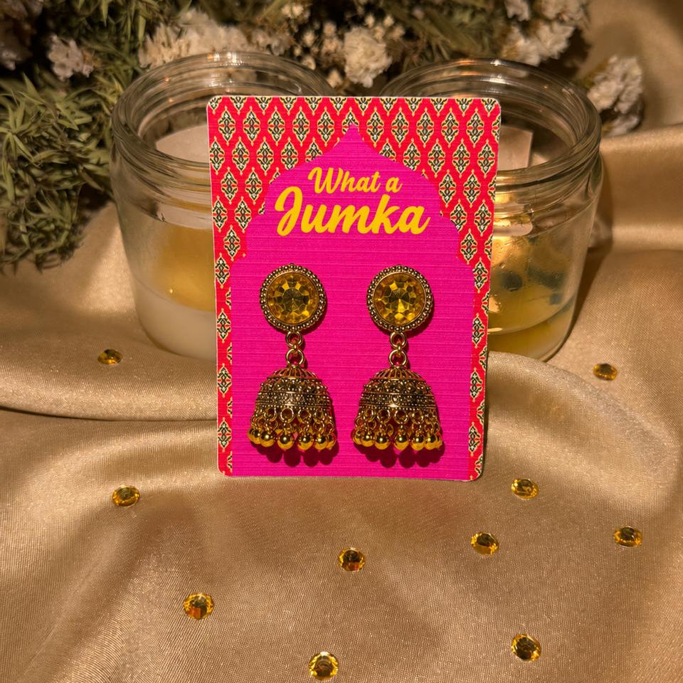 Ethnic Stone Jhumka Earrings