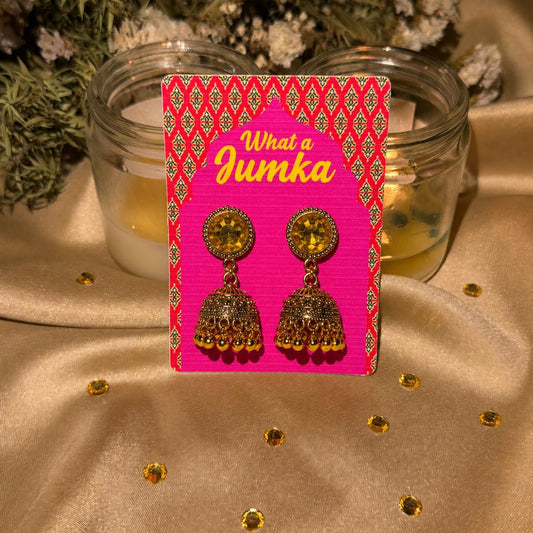 Ethnic Stone Jhumka Earrings