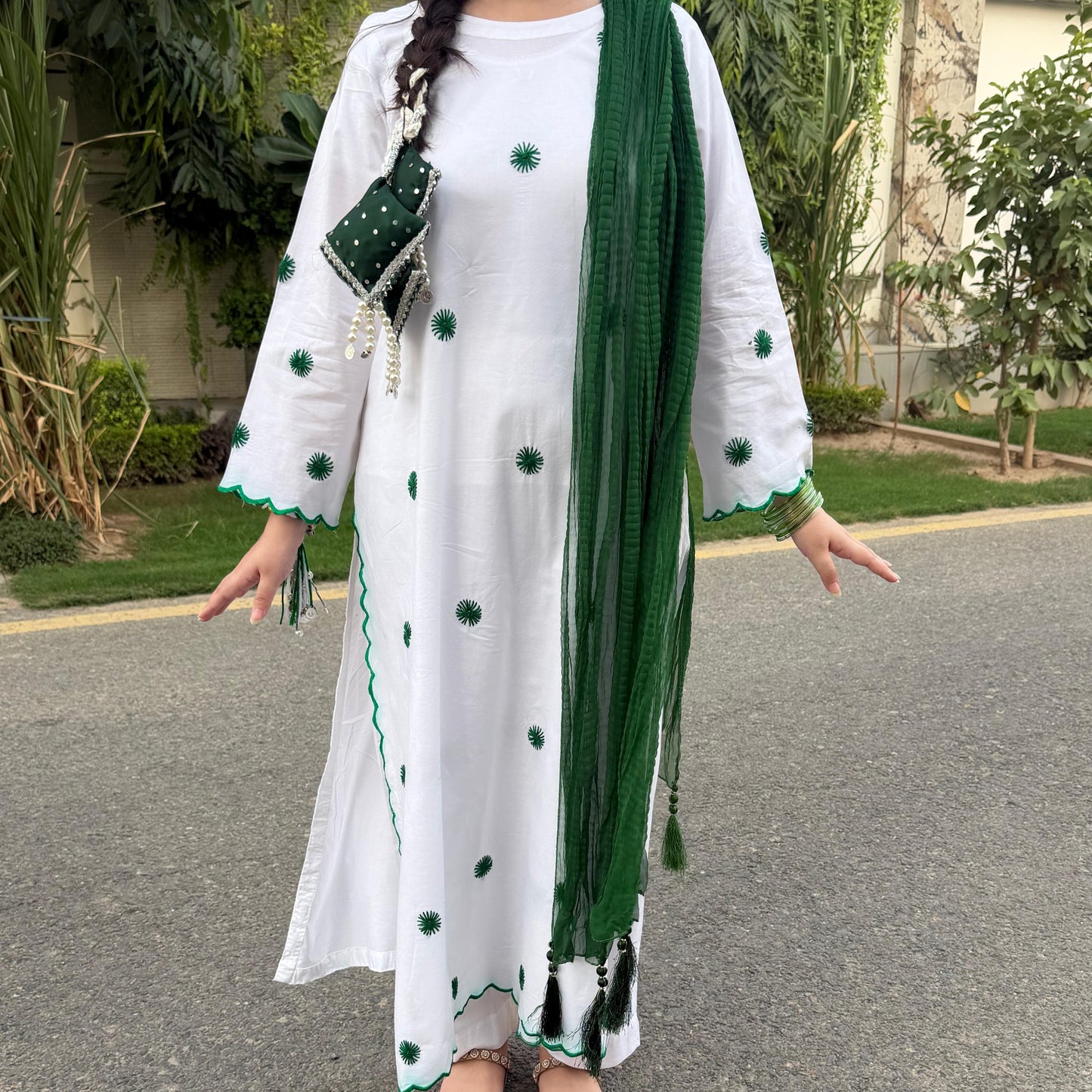 Azadi-Hand Embroidered Long Shirt WIth Trouser