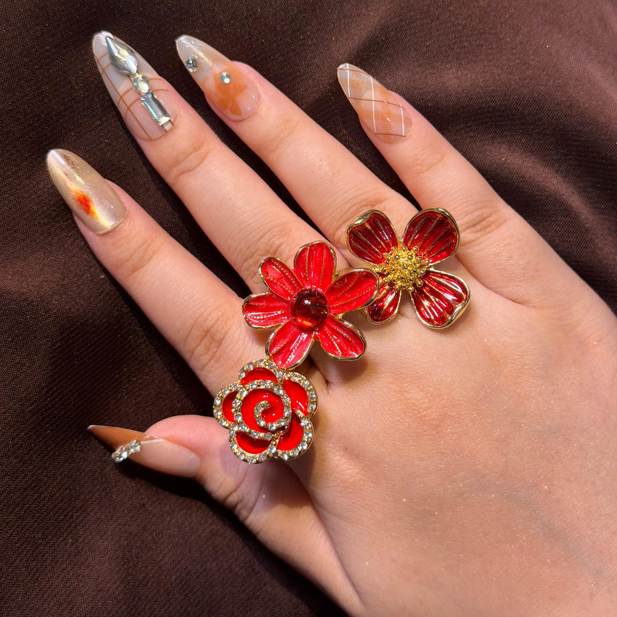 Red Glossy Rings-Adjustable