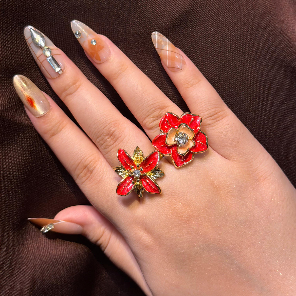 Red Glossy Rings-Adjustable