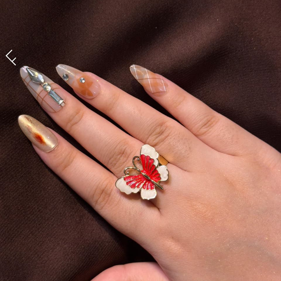 Red Glossy Rings-Adjustable
