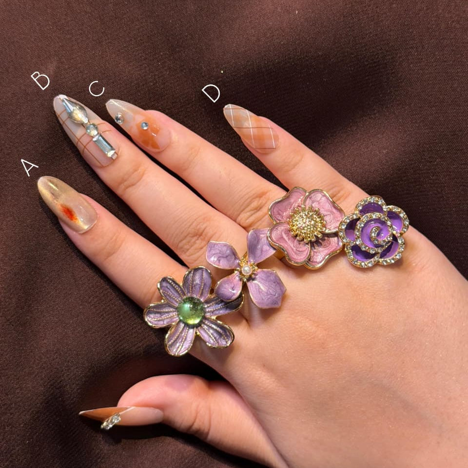 Purple Glossy Rings-Adjustable